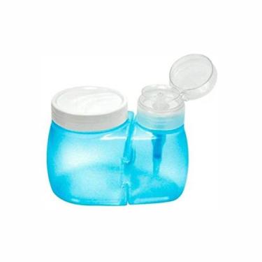 Imagem de Kit Porta Algodão e Dosador De Acetona Manicure Azul - Santa Clara