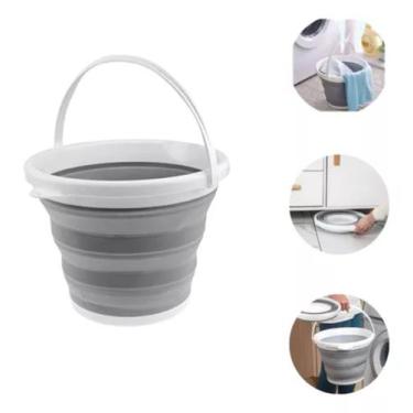 Imagem de Balde Silicone Dobrável Retrátil Flexível 5 Litros Com Alça - FsVaried