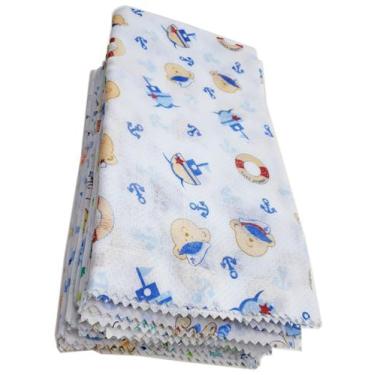 Imagem de Fralda Luxo Estampada 70x70cm Comum - Dugu, 5 Fraldas Masculinas 