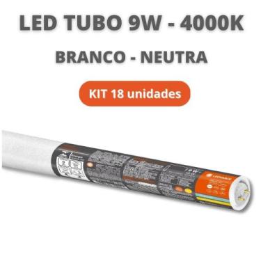 Imagem de Kit 18 lampadas led tubular t8 9w 60cm branco neutro osram - LEDVANCE/