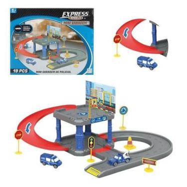 Imagem de Mini Garagem Polícia com Carrinhos Express Wheels Multikids - BR1838