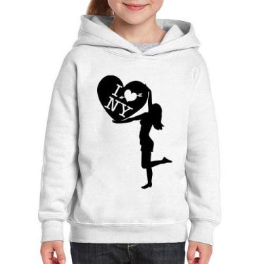 Imagem de Moletom Infantil I love NY Girl - Foca na Moda, Branco, 8