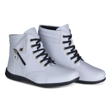 Imagem de Bota New Step Feminina Sola De Borracha, Branco, 37