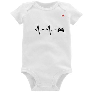 Imagem de Body Bebê Batimentos Cardíacos Gamer - Foca na Moda, Branco, M