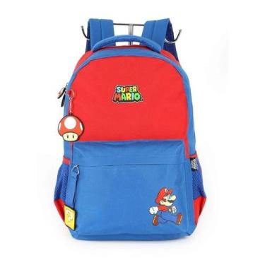 Imagem de Mochila de Costas Luxcel Super Mário Azul e Vermelho