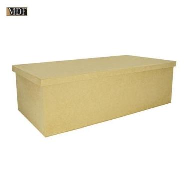 Imagem de Kit 5 Caixa Retangular Tampa Sapato 25x20x10 Mdf Madeira - ATACADÃO DO