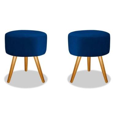 Imagem de Kit 02 Puff Puf Pufe Banqueta Decorativa Pés Palito material sintético