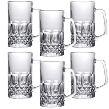 Imagem de 6 Caneca Vidro Chopp Cerveja Restaurante Bar Churras 555ml - MDG