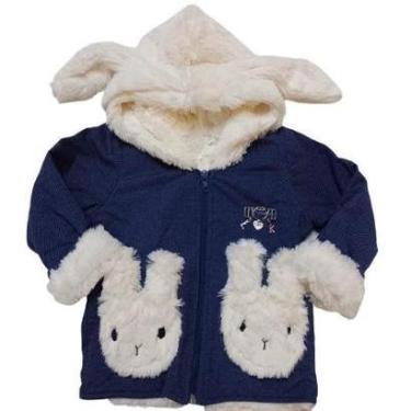 Imagem de Casaco Jaqueta Menina Dupla Forrada Pelo Inverno Capuz B8967-Feminino