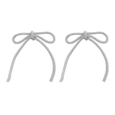 Imagem de Moda grande laço nó strass brilhantes broches lapela delicado delicado completo CZ fita broche clássico para mulheres meninas vestidos terno camisa banquete roupas acessórios joias conjunto 2 peças,