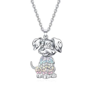 Imagem de Colar cavalo/gato/axolote/unicórnio/guaxinim/canguru/t-rex/elefante/chihuahua/golden retriever/coala/cabra/vaca, presentes para meninas e mulheres, lindo colar de cristal colorido grande animal
