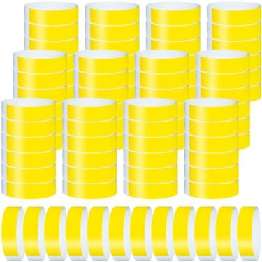 Imagem de 1200 pulseiras de papel para eventos de cor neon pulseiras de identificação de concerto pulseiras de papel pulseiras de evento pulseiras de mão para festa (amarelo)