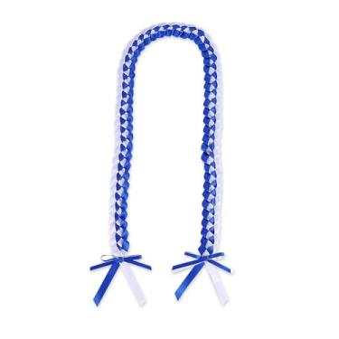 Imagem de hhdatc Colar Lei de formatura Leis Class of 2024 colar trançado presente para estudantes presentes de formatura suprimentos de festa (branco azul)