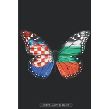 Imagem de Planner: Croatia Bulgaria Butterfly Combined Flag For Croatian Bulgarian