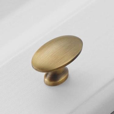 Imagem de Puxador de gaveta de bronze amarelo vintage francês, puxador de gaveta de cobre puro moderno simples dourado, armário de guarda-roupa, móveis, alça de furo único, latão vintage, CHINA