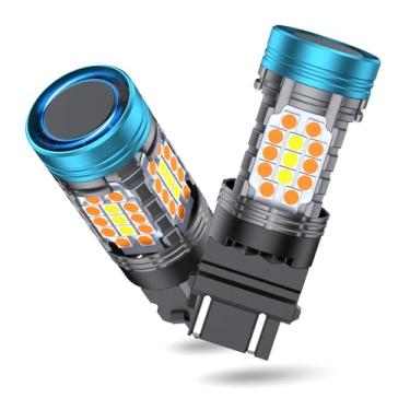 Imagem de evntyps Lâmpada LED 3157 Switchback com Resistor Embutido 3757 Lâmpadas Brancas e Âmbar Super Brilhantes Canbus Sem Erros Anti Hyper Flash 4157 Switchback LED Sinais de Mudança 4114 Drl Parking Light-