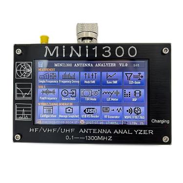 Imagem de SZSEVSIOT 2024 analisador de antena mini1300 atualizado 0,1-1300mhz com tela de toque tft lcd de 4,3 polegadas, analisador de rede vetorial portátil com kits de calibração sma, hf/vhf/uhf to