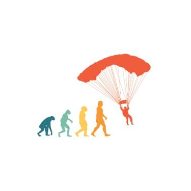 Imagem de Parachute Notebook: Skydiver Evolution Retro Parachute / 6x9 Inches / 120 graph sites