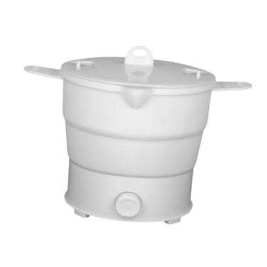 Imagem de DimyFew Panela elétrica dobrável para viagem, panela quente multifuncional, mini panela de aquecimento para acampamento, viagem de negócios, mingau