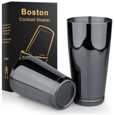 Imagem de Aço inoxidável Boston Shaker – 2 peças 18oz e 28oz Professional Bartender coqueteleira Bartender Kit – CTSK0013, Preto