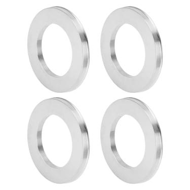 Imagem de INFINAUTO Anéis centralizados no cubo da roda do carro OD 110,1 mm para ID 68,1 mm eixo central de rodas amortecedores Hubrings liga de alumínio tom prata durável