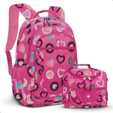 Imagem de Kit Mochila Escolar Juvenil Grande + Bolsa Térmica Escolar Prática - M