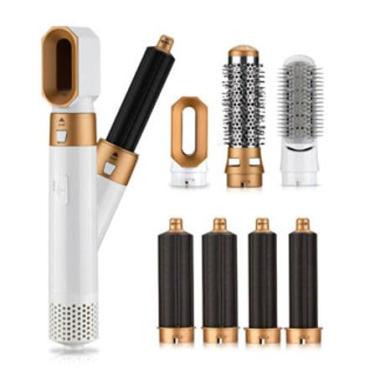 Imagem de Kit 5 em 1 Secador Modelador Escova de Cabelo Alisadora Elétrica