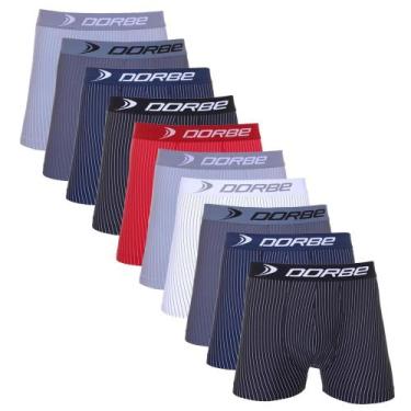 Imagem de Kit 10 Cuecas Boxer Microfibra Risca de Giz - Dorbe, M