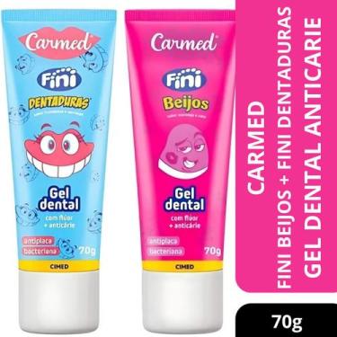 Imagem de Kit Gel Dental Carmed Fini Dentaduras e Fini Beijinhos 70g - Cimed