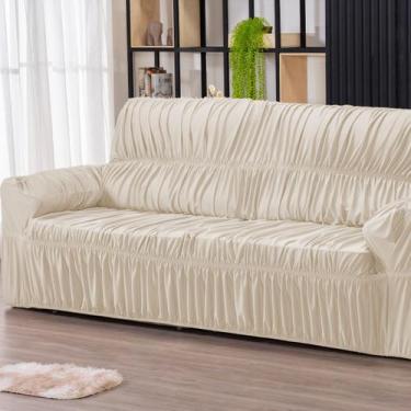 Imagem de Capa para Sofa Retratil 4 Lugares Malha Gel 21 Elasticos Palha - FAGUI