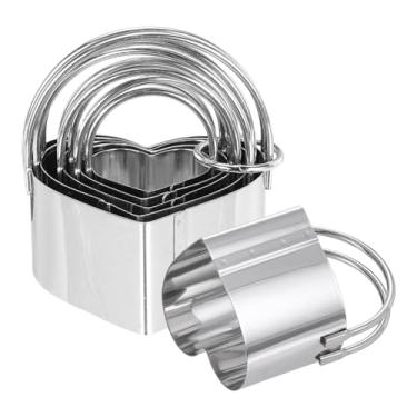 Imagem de HARFINGTON Conjunto de 5 peças de cortadores de biscoito em forma de coração de aço inoxidável, ferramenta de cortador de massa com alça para assar bolos de cozinha