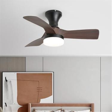 Imagem de Ventilador de teto com iluminação LED de estilo moderno nórdico, simples, ideal para sala de estar, restaurante,quarto e quarto infantil(1 unidade) (Estilo 20)
