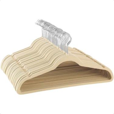 Imagem de Kit 10 Cabide Veludo Slim Adulto Para Roupas Antideslizante Ultrafino 