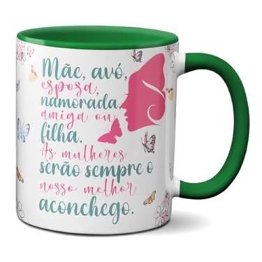 Imagem de Caneca Mulher Mãe, Avó Sempre Aconchego Frase Criativa (Verde)