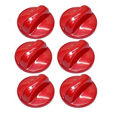 Imagem de 6 peças de botões universais de controle de fogão a gás de substituição do queimador a gás botão de controle do queimador superior botão de discagem interruptor rotativo de ignição de substituição do