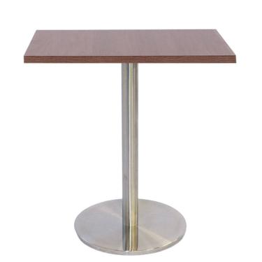 Imagem de Mesa Bistrô Beta 112,50 cm (Altura) com Tampo em MDP Quadrado 70 cm Imbuia