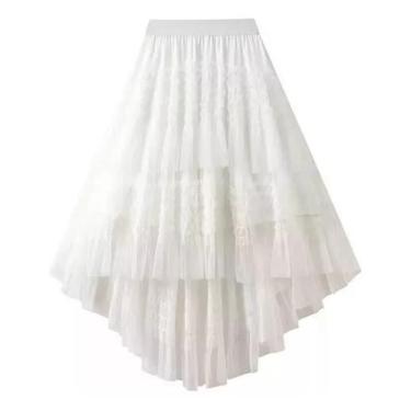 Imagem de F3743-Saia Midi Feminina Tule Babado Camadas Princesa M1920 - Xumi, Br