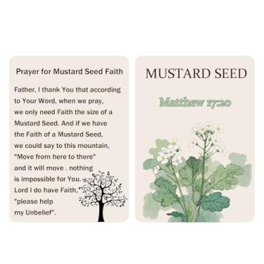 Imagem de Conjunto de cartões de oração sagrada semente de mostarda da fé conjunto a granel 8 x 11 cm pacote Mateus 17: 20 cartões de oração de fé pacote com 100