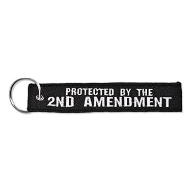 Imagem de Apex Imports Chaveiro Protected by The 2nd Amendment Black Remove Before Flight 14 cm x 2,5 cm Motocicleta ATV Carro Caminhão Chaveiro