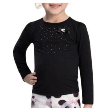 Imagem de Blusa Juvenil Feminina Alakazoo Strass Laço ML Preta - 6528-Feminino