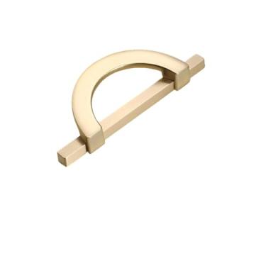 Imagem de Armário de cozinha Armazenamento Branco Porta Armário Alças Gaveta Guarda-roupa Alça Semicircular Rodada Porta Puxadores Maçanetas Hardware, Latão Ouro 96mm