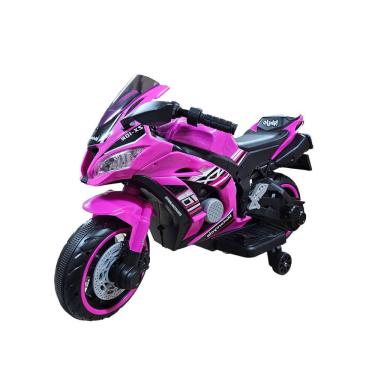 Imagem de Moto Elétrica Infantil Rosa 12V Motoca Potente Pedal Usb Mp3