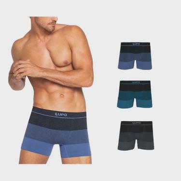 Imagem de Kit Com 5 Cuecas Boxer Lupo Microfibra Fio Texturizado A Ar Masculino Ref. 733 Original Oferta