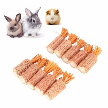 Imagem de Brinquedo para Mastigar Porquinho-da-índia, 10 Peças de Brinquedo para Espiga de Milho de Hamster, Palitos de Milho Secos, Dentes Em Formato de Cenoura, Moer Coelho, Brinquedo