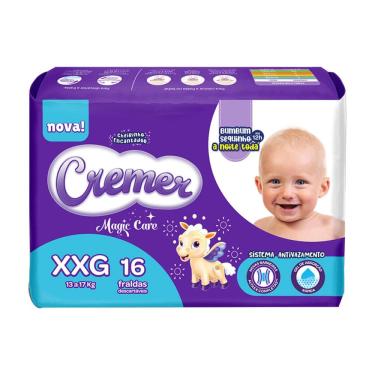 Imagem de Fralda Cremer Magic Care Tamanho XXG Pacote Prática com 16 Fraldas Descartáveis
