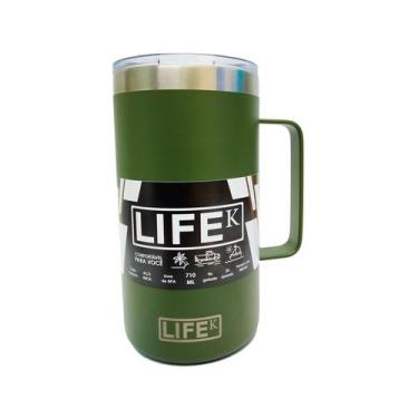 Imagem de Caneca Térmica Verde Militar 710ml Inox Para Cerveja Sucos - Abrolhos 