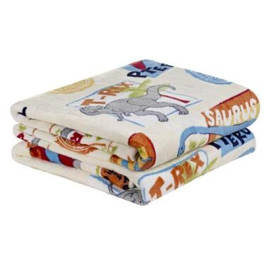Imagem de Cobertor Fantasy Solteiro Infantil Mantinha Flannel Estampada - Dinoss