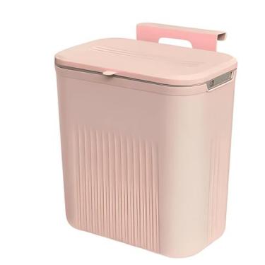 Imagem de Lixeira Suspensa Rose 9 Litros com Suporte Adesivo e Alça de Pendurar 