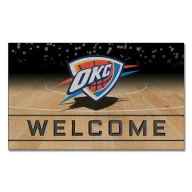 Imagem de FANMATS Tapete de porta Oklahoma City Thunder de borracha com migalhas cor da equipe 21960, 1 pacote