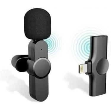 Imagem de Microfone Condensador de Lapela Wireless TIPO C sem Fio 2.4GHZ K9-TC